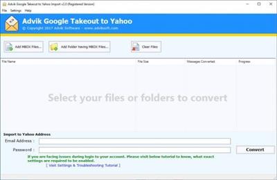 Advik Google Takeout to Yahoo Import  2.0