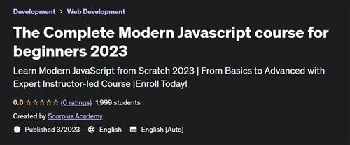 The Complete Modern Javascript course for beginners 2023