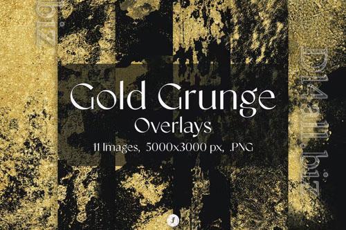 Gold Grunge Overlays Texture Backgrounds