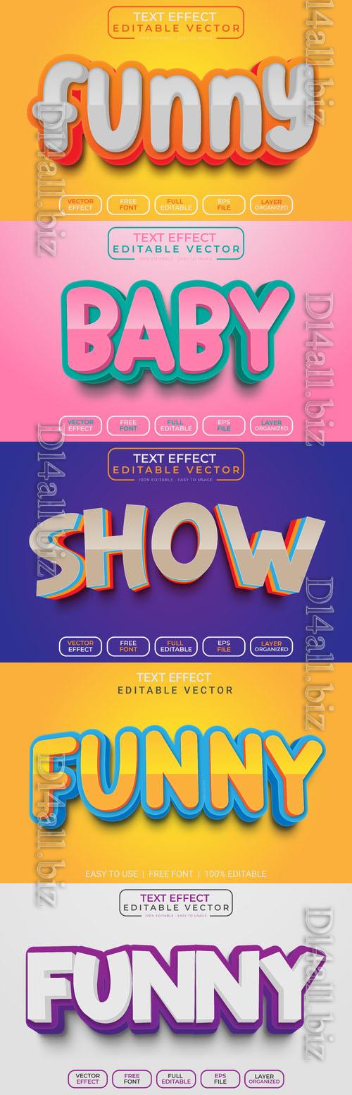 Vector 3d text editable, text effect font vol 87