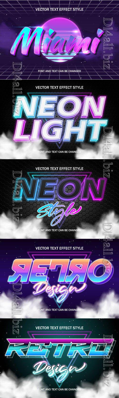 Vector 3d text editable, text effect font design  set vol 84