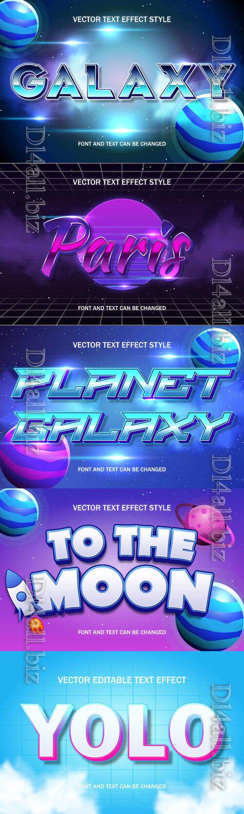 Vector 3d text editable, text effect font design  set vol 86