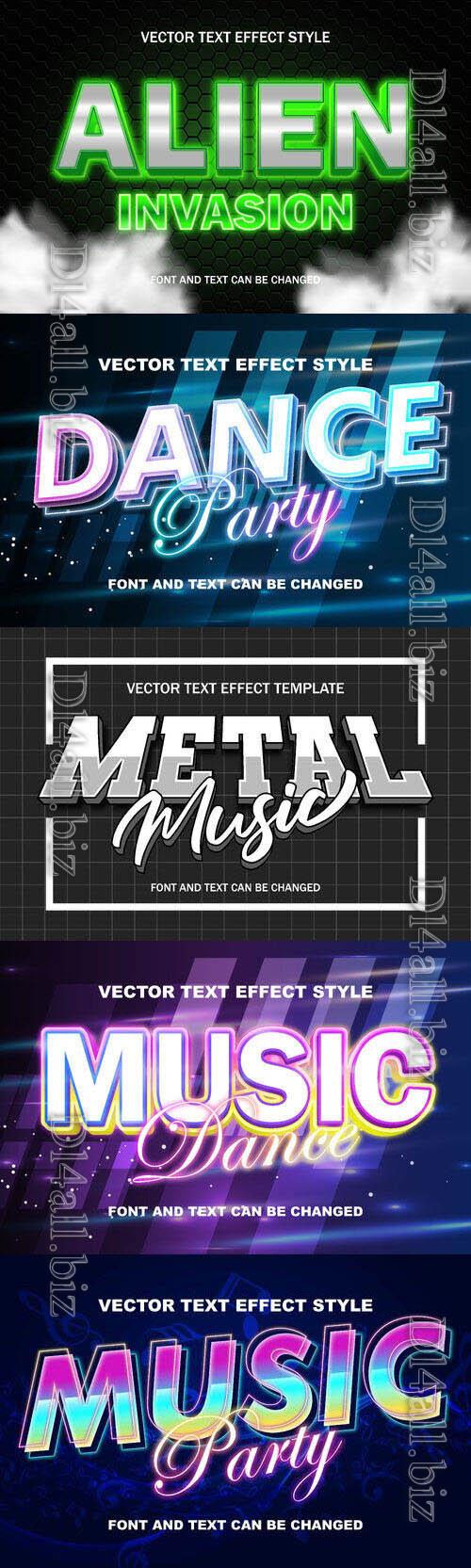 Vector 3d text editable, text effect font design  set vol 70