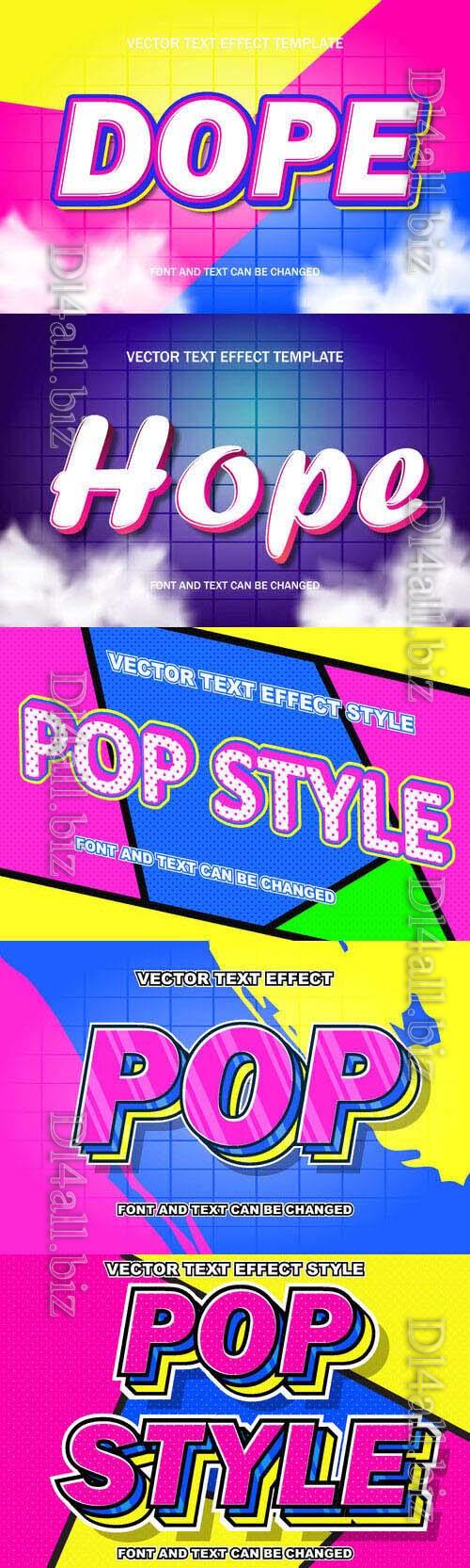 Vector 3d text editable, text effect font design  set vol 82