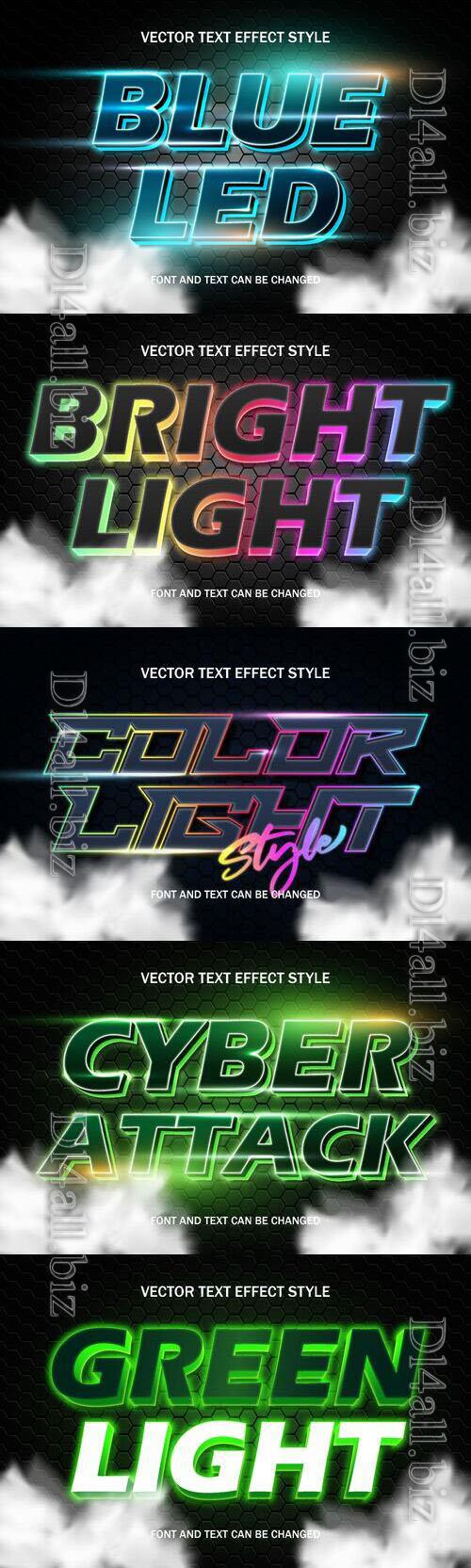 Vector 3d text editable, text effect font design  set vol 80