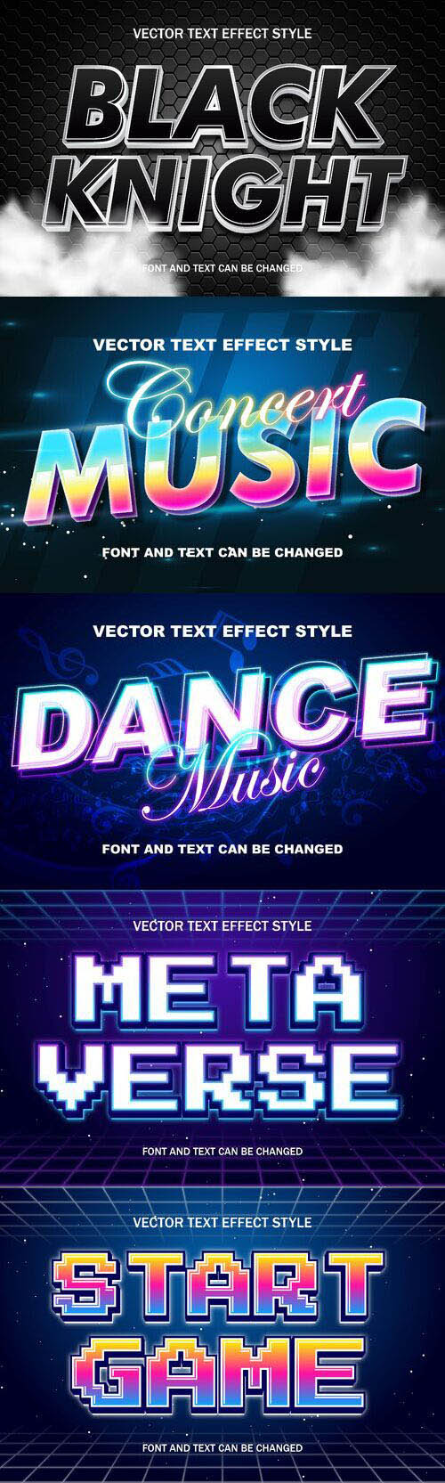 Vector 3d text editable, text effect font design
 set vol 68 
