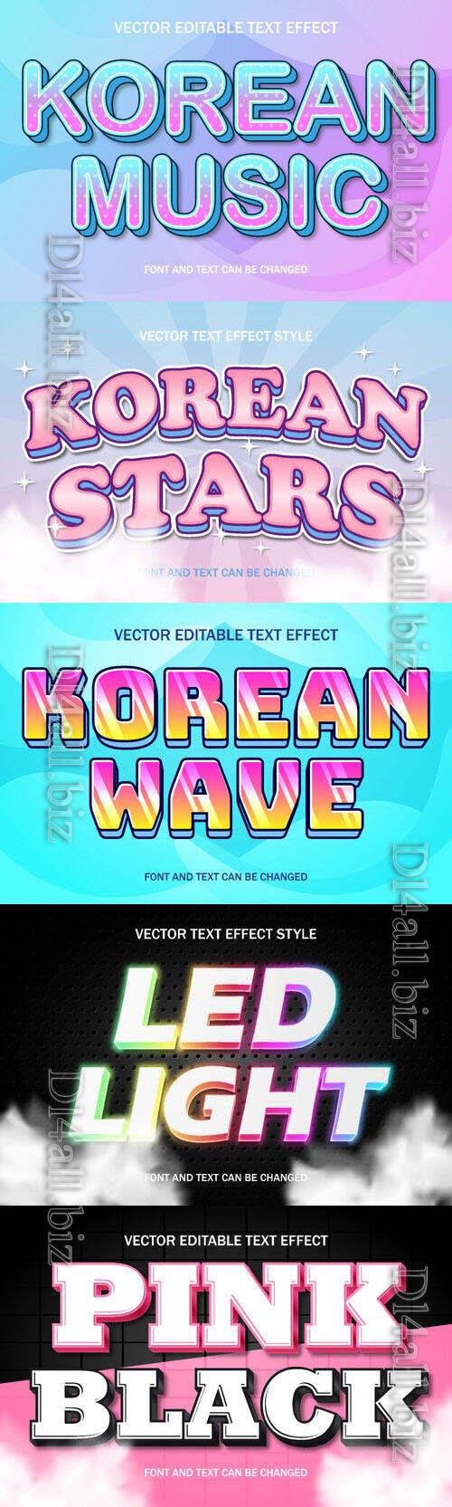 Vector 3d text editable, text effect font design  set vol 79