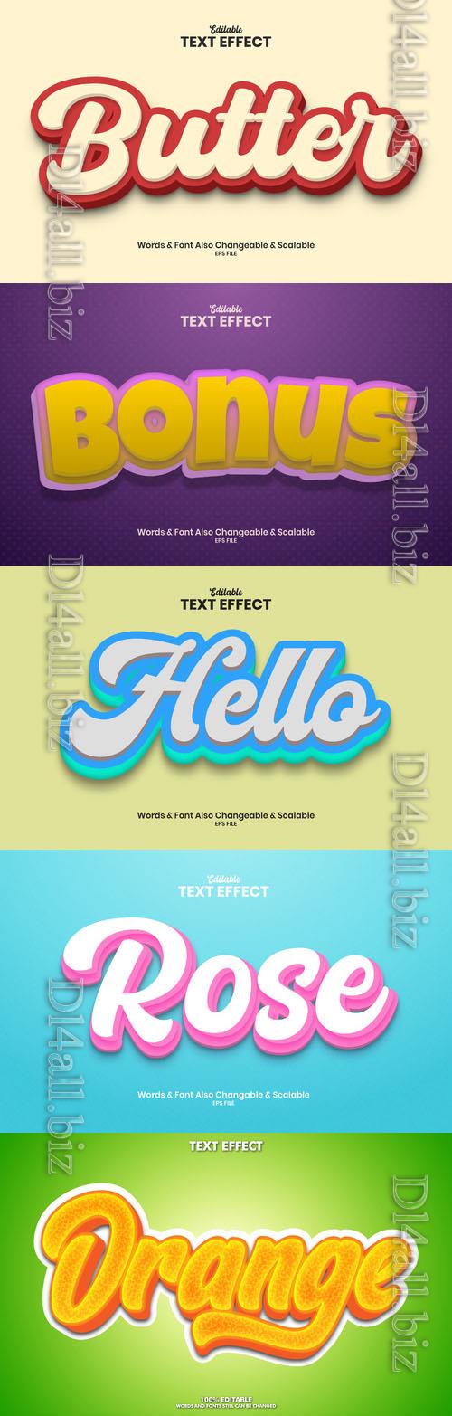 Vector 3d text editable, text effect font design  vol 95