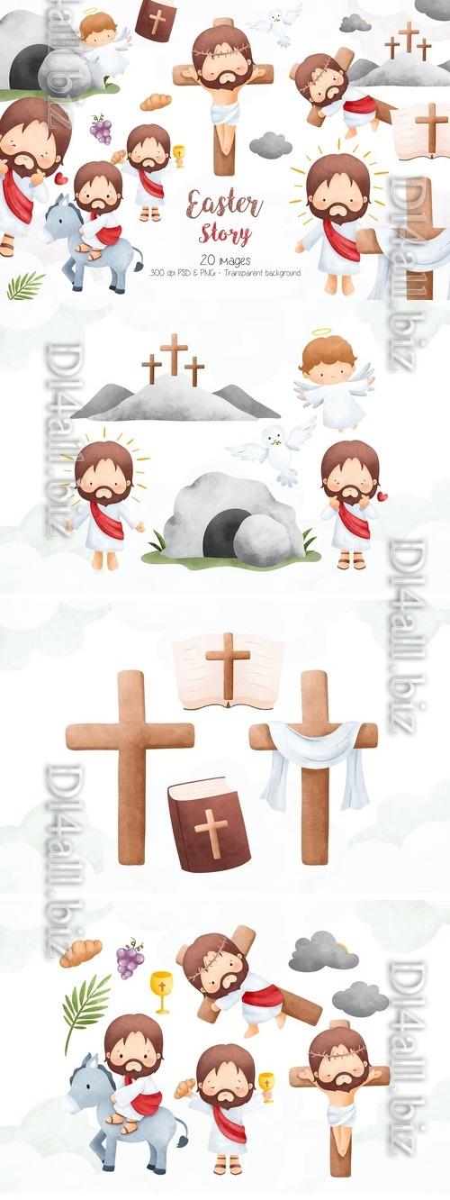 Easter Story Clipart Design