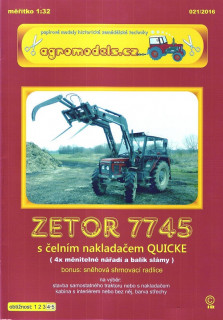 Колесный трактор Zetor 7745 с фронтальным погрузчиком QUICKE (Agromodels 021)