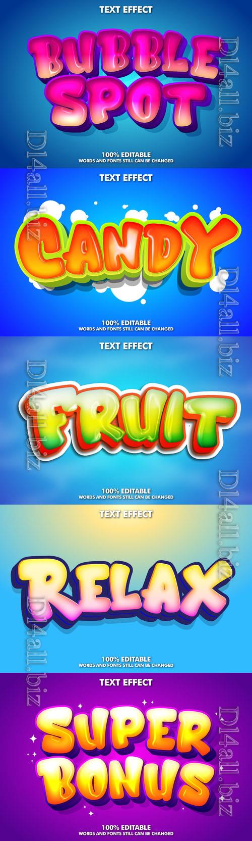 Vector 3d text editable, text effect font design  vol 96