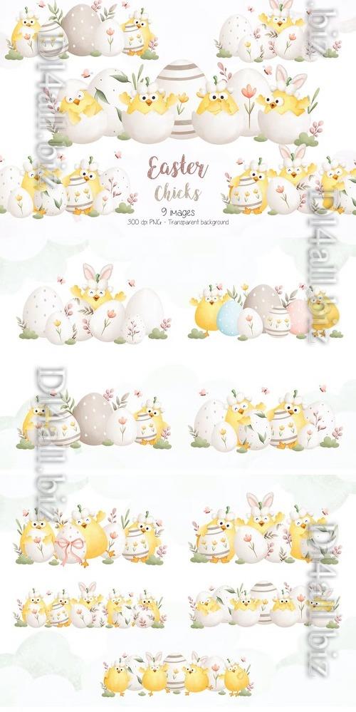 Easter Chicks Clipart Beautiful Design