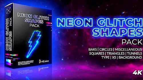 Neon Glitch Shapes for After Effects and Premiere Pro