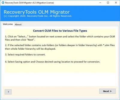 RecoveryTools OLM Migrator 9.2