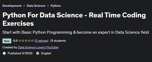 Python For Data Science - Real Time Coding Exercises
