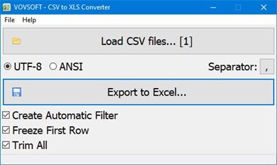 Vovsoft CSV to XLS Converter  1.3