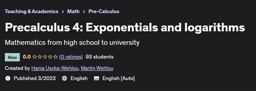 Precalculus 4 –  Exponentials and logarithms –  Download Free