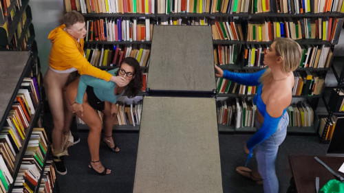 Mandy Waters, Krissy Knight - Sneaky Librarian Gets College Cock (2023) SiteRip | 