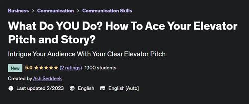 What Do YOU Do - How To Ace Your Elevator Pitch and Story