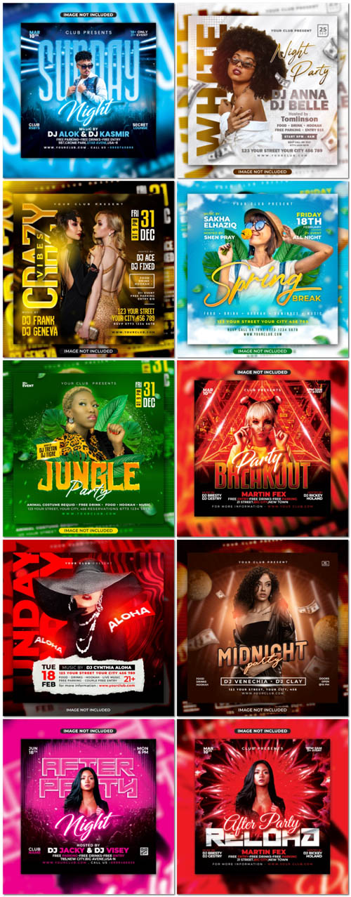 Flyer social media post, psd banner set vol 177
