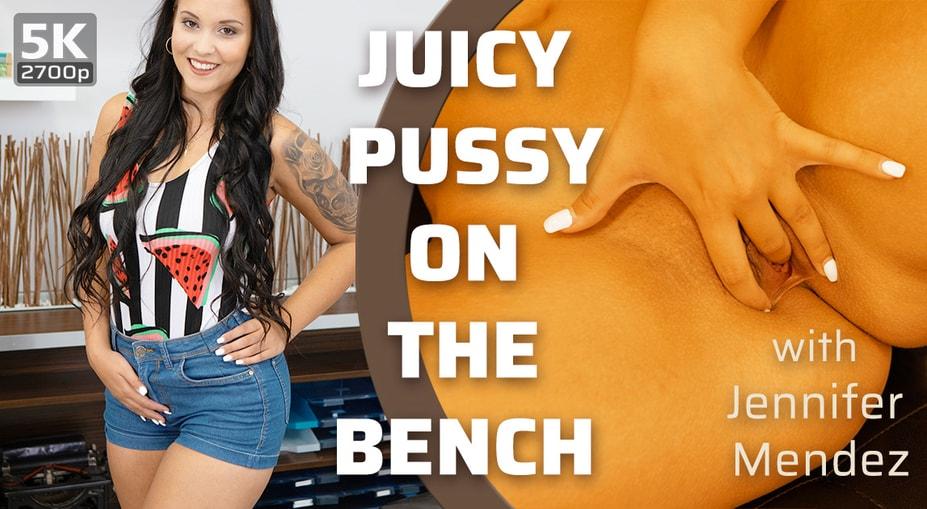 [TmwVRnet.com] Jennifer Mendez (Juicy Pussy on the Bench / 21.07.2019) [2019 г., Big Ass, Brunette, Masturbation, Medium Tits, Shaved, Solo, Striptease, Virtual Reality, VR, 5K, 2700p] [Oculus Rift / Vive]