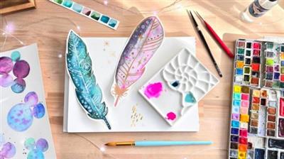 Playful Watercolor For Beginners - Paint A Magical Feather Bookmark With The Wet-on-Wet  Technique F2225a7dd6a2e0d53a2eeaeac450a9af