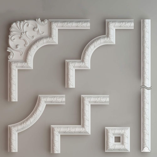 Ceiling molding corner pieces Gaudi Decor 3d model for interior design