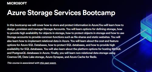 INE – Azure Storage Services Bootcamp