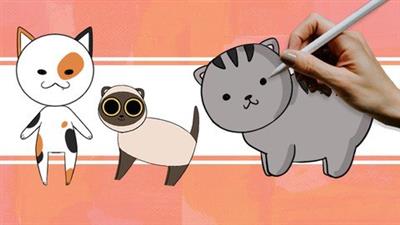 How To Draw Cute Cartoon Chibi Cats Kawaii Drawing  Course