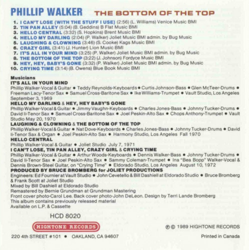 Phillip Walker - Bottom Of The Top (1973) Lossless 