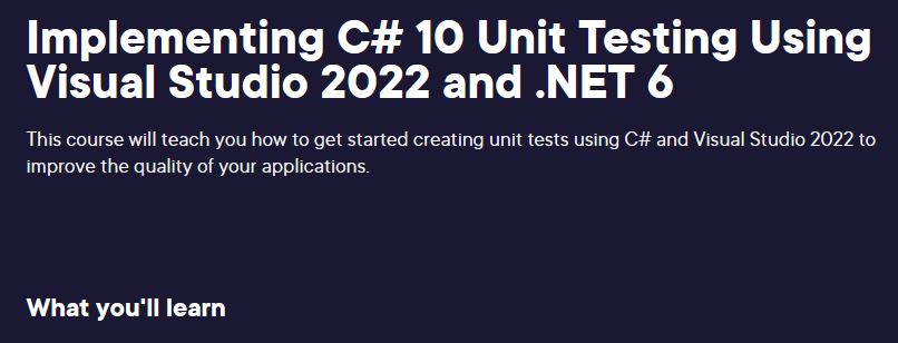 Implementing C# 10 Unit Testing Using Visual Studio 2022 and .NET 6