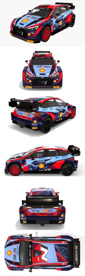 Realistic Hyundai i20 N Hybrid Rally Car WRC