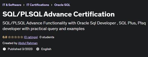 SQL/PLSQL Advance Certification