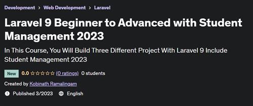 Laravel 9 Beginner to Advanced with Student Management 2023