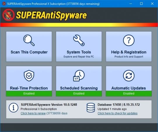 SUPERAntiSpyware Professional X 10.0.1250 Multilingual