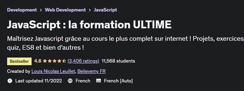 JavaScript  la formation ULTIME