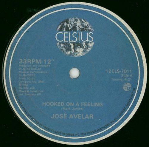 Jos&#233; Avelar - Hooked On A Feeling (Vinyl, 12'') 1983 (Lossless)