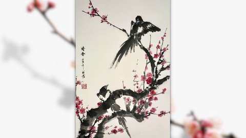 Relax With Brush Painting –  Magpie & Plum Blossoms
