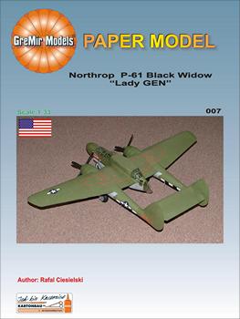 Тяжелый ночной истребитель Northrop P-61 Lady Gen (GreMir Models 007)