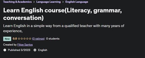 Learn English course(Literacy, grammar, conversation)