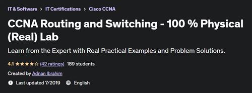 CCNA Routing and Switching - 100 % Physical (Real) Lab