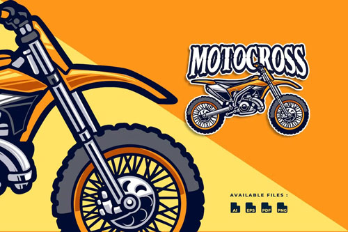 Motocross Motorcycle Automotive logo design