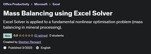 Mass Balancing using Excel Solver