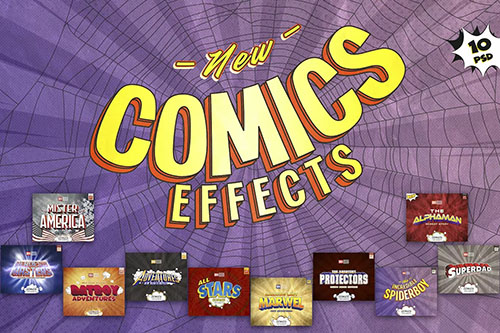 Comics Text Effects 10 Sets