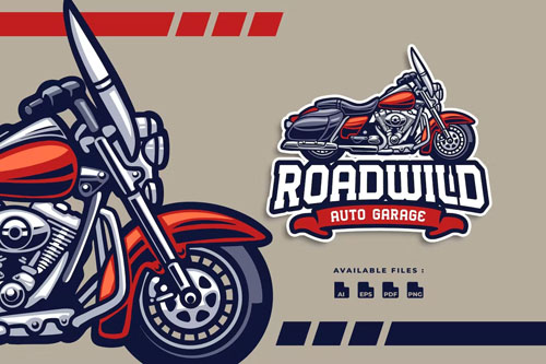 Roadwild Motorcycle Automotive logo design Roadwild Motorcycle Automotive logo design
