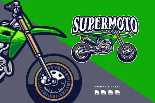 Supermoto Motorcycle Automotive logo design Supermoto Motorcycle Automotive logo design