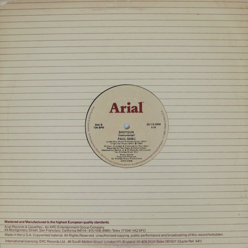 Paul Sabu - Shotgun (Vinyl, 12'') 1983 (Lossless)