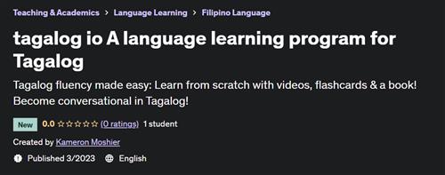 Tagalog io A language learning program for Tagalog