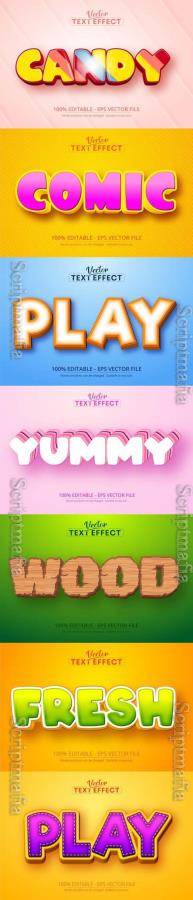 Vector 3d text editable, text effect font vol 123