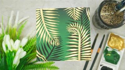 Palm Leaves Gouache Painting - Easy, Simple And Elegant  Pain 86dc8867d5dcdb34cef1098a72e11dff